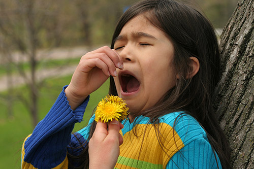 Girl Sneezing